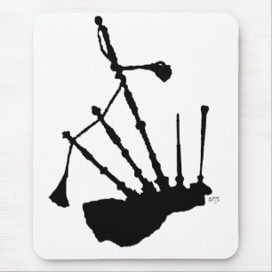 Silhouet van doedelzakken muismat