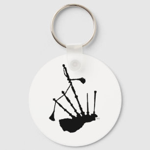 Silhouet van doedelzakken sleutelhanger