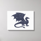 Silhouet van draak - Kies achtergrondkleur Canvas Afdruk (Voorkant)