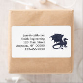 Silhouet van draak - Kies achtergrondkleur Etiket (Insitu)