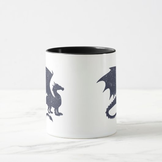 Silhouet van draak - Kies achtergrondkleur Mok (Midden)