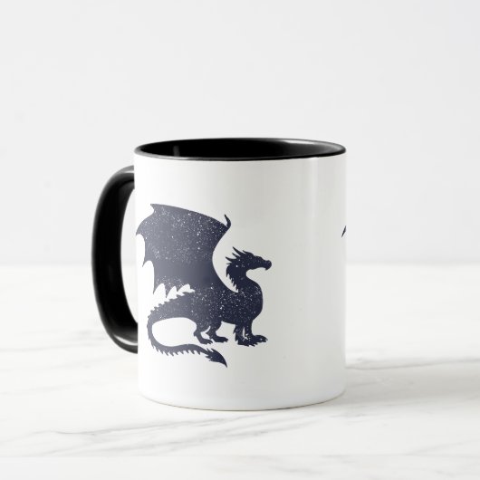 Silhouet van draak - Kies achtergrondkleur Mok (Voorkant links)