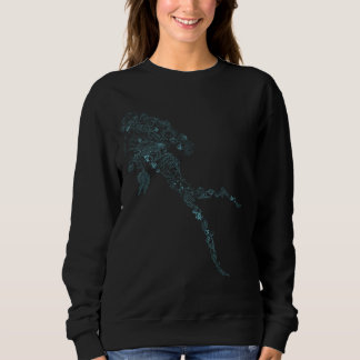 Silhouet van duiker in blauw ontwerp van zeeleven trui