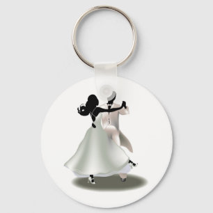 Silhouet van een Dansend Paar Sleutelhanger