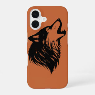 Silhouet van een huilende wolf iPhone 16 hoesje