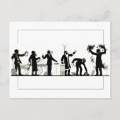 Silhouet van een kerst straat markt briefkaart (Voorkant)