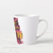 Silhouet van een man op een strand Latte Mok (Rechts)
