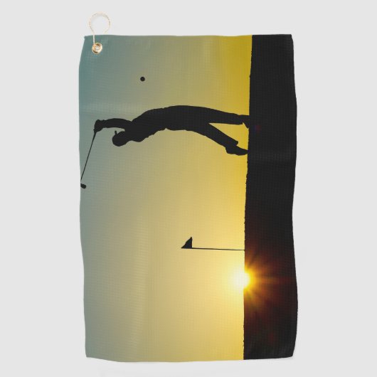 Silhouet van een man spelen golfontwerp Golfhanddo Golfhanddoek (Voorkant)