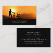 Silhouet van fietser, fietsen, fietser visitekaartje (Voorkant / Achterkant)
