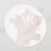 Silhouet van Frankrijk Uitnodiging (Voorkant / Achterkant)