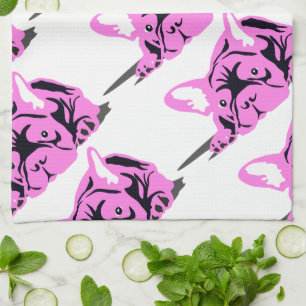 Silhouet van Franse Bulldog Theedoek