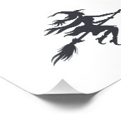 Silhouet van heks - Kies achtergrondkleur Foto Afdruk (Hoek)