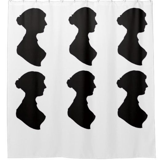 Silhouet van Jane Austen Douchegordijn (Voorkant)