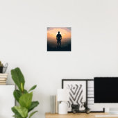 Silhouet van Man Poster (Thuiskantoor)