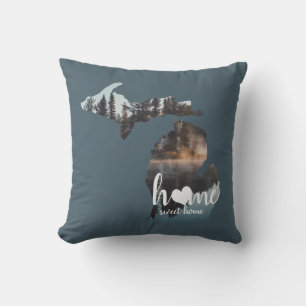 Silhouet van Michigan met Home Sweet Home Kussen