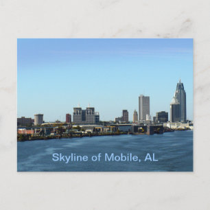 Silhouet van Mobile, AL Briefkaart