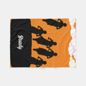 Silhouet van Motorcross Racers Fleece Deken (Voorkant (Horizontaal))