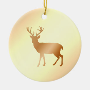 Silhouet van rendier op sepia tinten keramisch ornament