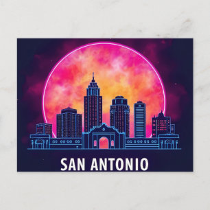 Silhouet van San Antonio Texas Briefkaart