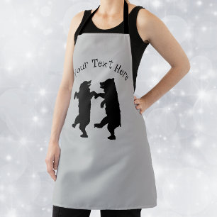 Silhouet van twee zwarte beren die samen dansen schort