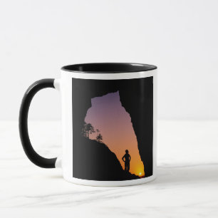 Silhouet van wandelaar, Point of the Arches, Mok