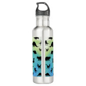 silhouet vis haai walvis gradient Sparkle galax Waterfles (Achterkant)