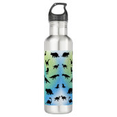 silhouet vis haai walvis gradient Sparkle galax Waterfles (Voorkant)