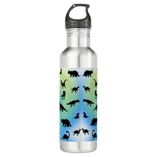 silhouet vis haai walvis gradient Sparkle galax Waterfles (Voorkant)