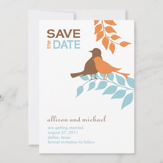 Silhouet Vogels Save the Date (Voorkant)