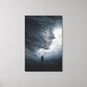 Silhouet voor kolossaal nevelgelaat canvas afdruk
