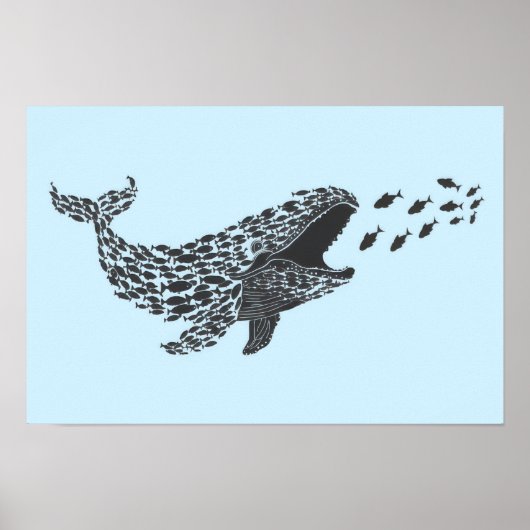 Silhouet Walvis Poster (Voorkant)