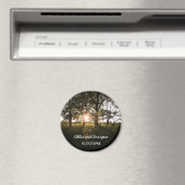 Silhouetbomen en zonlicht gepersonaliseerde bruilo magneet (Insitu (Vaatwasser))