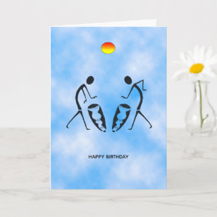 Silhouetdansers vieren verjaardag kaart
