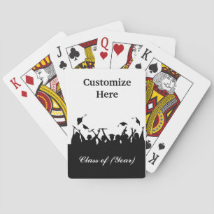 Silhouetkaarten voor het gooien van eindexamenvlag pokerkaarten