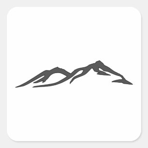 SilhouetMountain Peaks Vierkante Sticker