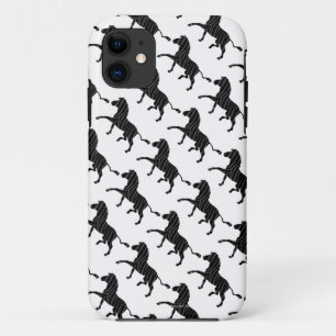 Silhouette afdrukken in zwart-wit en grijs iPhone 11 hoesje