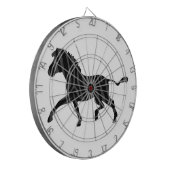 Silhouette afdrukken in zwart-wit en grijs dartbord (Voorkant Links)