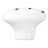 Silhouette afdrukken in zwart-wit en grijs keramische knop (Zijkant)