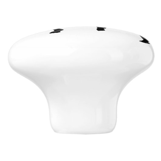 Silhouette afdrukken in zwart-wit en grijs keramische knop (Zijkant)