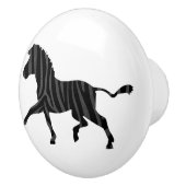 Silhouette afdrukken in zwart-wit en grijs keramische knop (Rechts)