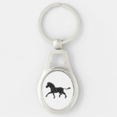 Silhouette afdrukken in zwart-wit en grijs sleutelhanger (Voorkant)