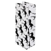 Silhouette afdrukken in zwart-wit en grijs wijn cadeautas (Voorkant Gekanteld)