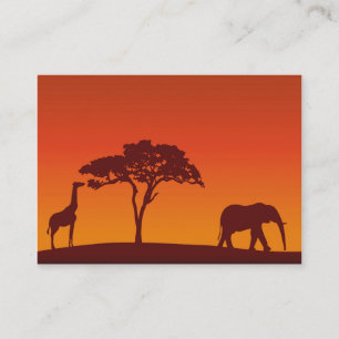Silhouette africaine de safari - carte de visite