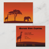Silhouette africaine de safari - carte de visite (Devant / Derrière)