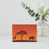 Silhouette africaine de safari - carte de visite (Debout devant)