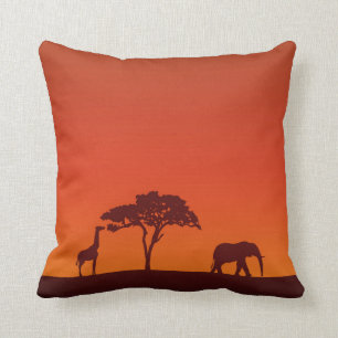 Silhouette africaine de safari - coussin