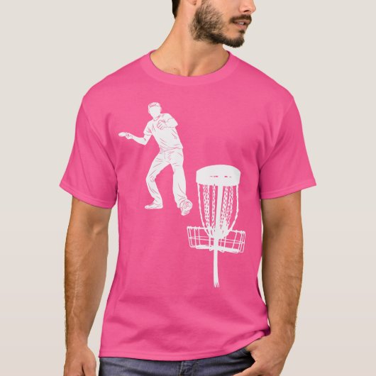 Silhouette American Disc Golf Player Frolf Targeti T-shirt (Voorkant)