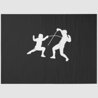 Silhouette American Fencing Fencer Sword Fight Tissuepapier
