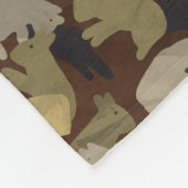 Silhouette Animal Camouflage Brown Fleece Deken (Hoek)