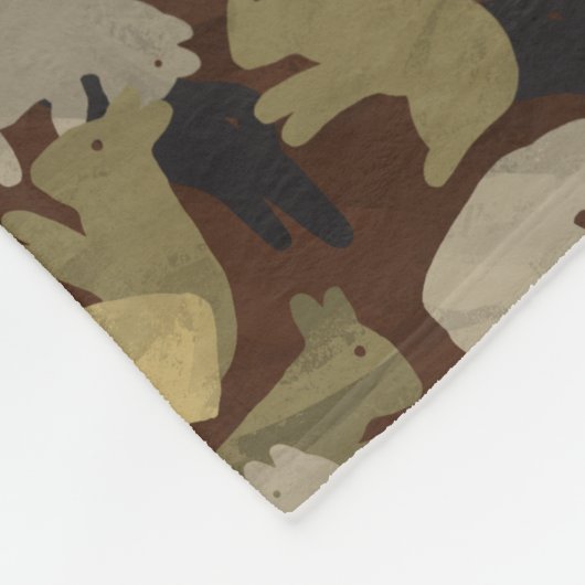 Silhouette Animal Camouflage Brown Fleece Deken (Hoek)